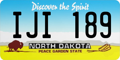 ND license plate IJI189