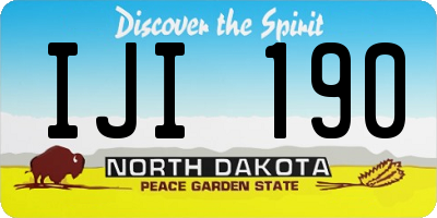 ND license plate IJI190