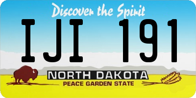 ND license plate IJI191