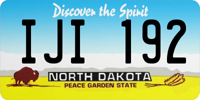 ND license plate IJI192