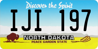 ND license plate IJI197