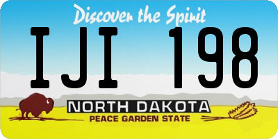 ND license plate IJI198