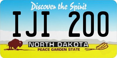 ND license plate IJI200