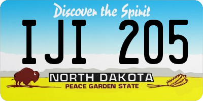 ND license plate IJI205