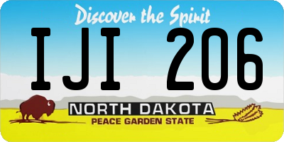 ND license plate IJI206