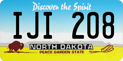 ND license plate IJI208