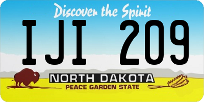 ND license plate IJI209