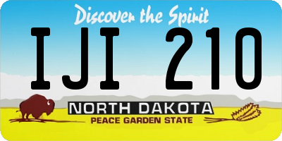 ND license plate IJI210