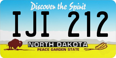 ND license plate IJI212
