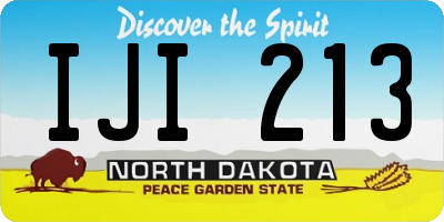 ND license plate IJI213