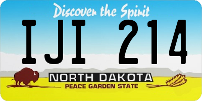 ND license plate IJI214