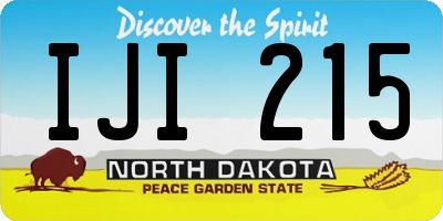 ND license plate IJI215