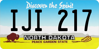 ND license plate IJI217
