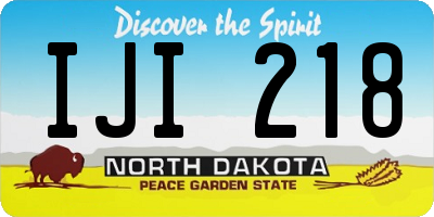 ND license plate IJI218