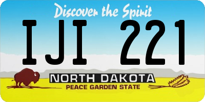 ND license plate IJI221