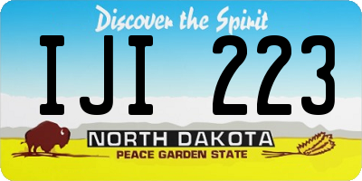 ND license plate IJI223