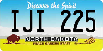ND license plate IJI225