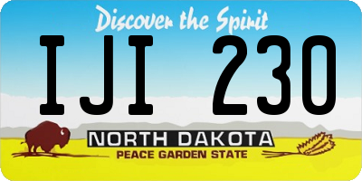 ND license plate IJI230