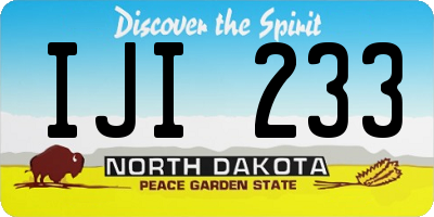 ND license plate IJI233