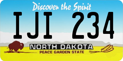 ND license plate IJI234