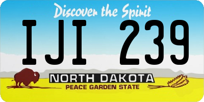 ND license plate IJI239