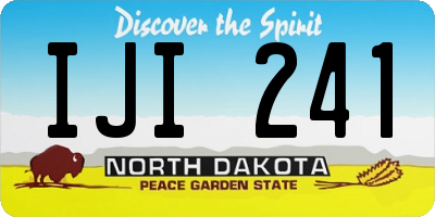 ND license plate IJI241