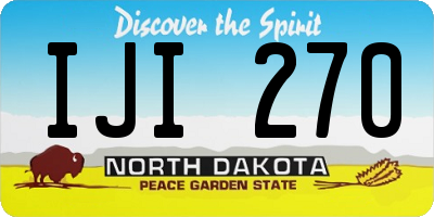 ND license plate IJI270