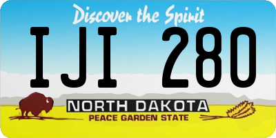 ND license plate IJI280