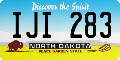 ND license plate IJI283