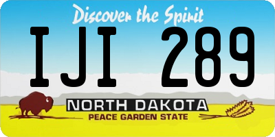 ND license plate IJI289