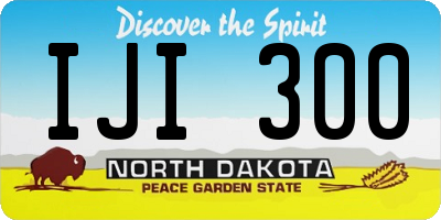 ND license plate IJI300