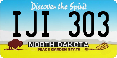 ND license plate IJI303