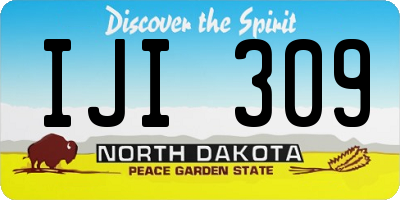 ND license plate IJI309