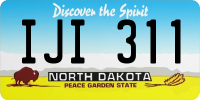 ND license plate IJI311