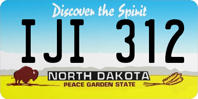ND license plate IJI312