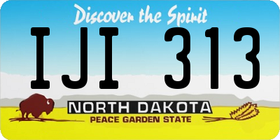 ND license plate IJI313