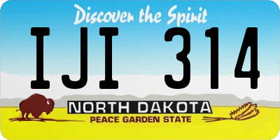 ND license plate IJI314