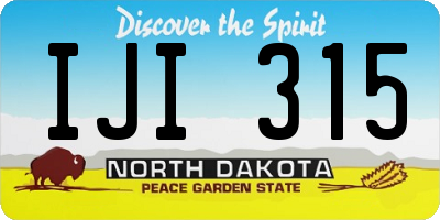 ND license plate IJI315