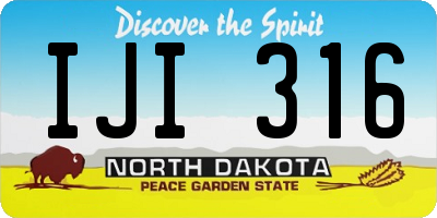 ND license plate IJI316