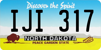 ND license plate IJI317