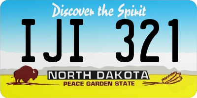 ND license plate IJI321