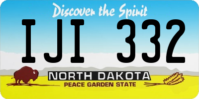 ND license plate IJI332