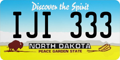 ND license plate IJI333