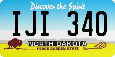 ND license plate IJI340