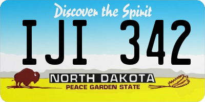 ND license plate IJI342