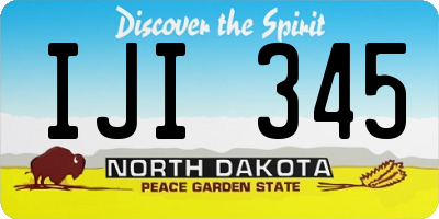 ND license plate IJI345