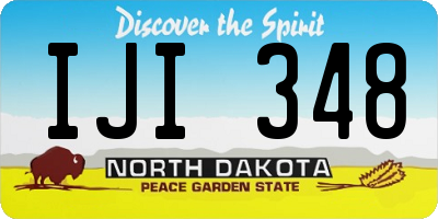 ND license plate IJI348
