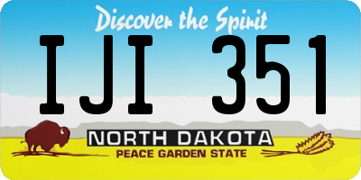 ND license plate IJI351
