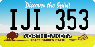 ND license plate IJI353