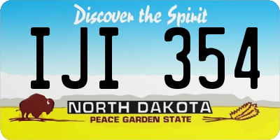 ND license plate IJI354